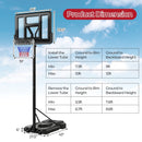 Portable Basketball Hoop with 9-Position Adjustable Height by LJGDeals