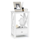 2-Tier 16 x 14 Inch Multifunctional Nightstand with Storage Drawer by LJGDeals