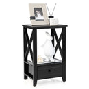 2-Tier 16 x 14 Inch Multifunctional Nightstand with Storage Drawer by LJGDeals
