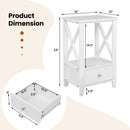 2-Tier 16 x 14 Inch Multifunctional Nightstand with Storage Drawer by LJGDeals