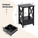2-Tier 16 x 14 Inch Multifunctional Nightstand with Storage Drawer by LJGDeals