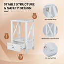 2-Tier 16 x 14 Inch Multifunctional Nightstand with Storage Drawer by LJGDeals