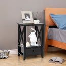 2-Tier 16 x 14 Inch Multifunctional Nightstand with Storage Drawer by LJGDeals
