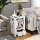 2-Tier 16 x 14 Inch Multifunctional Nightstand with Storage Drawer by LJGDeals