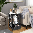 2-Tier 16 x 14 Inch Multifunctional Nightstand with Storage Drawer by LJGDeals