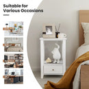 2-Tier 16 x 14 Inch Multifunctional Nightstand with Storage Drawer by LJGDeals