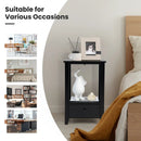 2-Tier 16 x 14 Inch Multifunctional Nightstand with Storage Drawer by LJGDeals