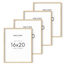 16x20 in, Set of 4, Beige Oak Frame