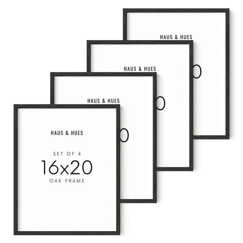 16x20 in, Set of 4, Black Oak Frame