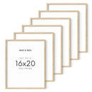 16x20 in, Set of 6, Beige Oak Frame