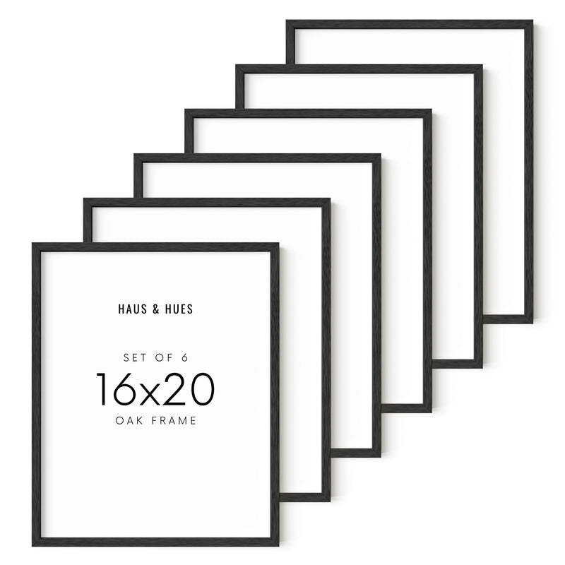 16x20 in, Set of 6, Black Oak Frame