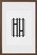 16x24, Walnut Oak Glass Frame