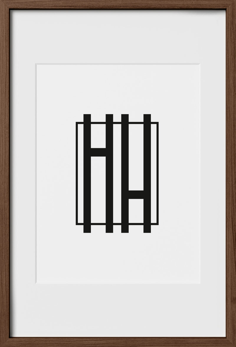 16x24, Walnut Oak Glass Frame