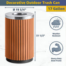 17-Gallon Commercial Round Outdoor Trash Can With Open Lid (SAK18520)