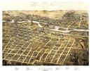 Vintage Map of Aurora, Illinois 1867