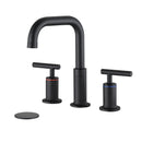 Widespread Bathroom Sink Faucet With Pop Up Drain And Brass Construction - Matte Black by HouseOfZazla