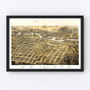 Vintage Map of Aurora, Illinois 1867