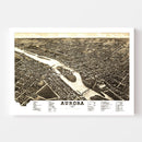 Vintage Map of Aurora, Illinois 1882