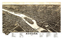 Vintage Map of Aurora, Illinois 1882