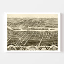 Vintage Map of Batavia, Illinois 1869
