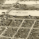 Vintage Map of Batavia, Illinois 1869