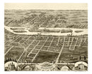 Vintage Map of Batavia, Illinois 1869