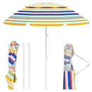 6.5 Feet Beach Umbrella with UPF50+ Sun Protection and Push Button Tilt-Colorful by LJGDeals