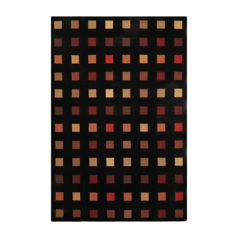 6' x 9'1" USA made Modern & Contemporary 100% Wool Oriental Area Rug Black