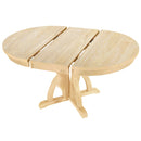 5-Piece Farmhouse Round Pedestal Extending Dining Table Set Extendable Kitchen Table Set with 15.8" Removable Leaf and Ladder Back Dining Chairs for Small Places, Natural