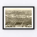 Vintage Map of Batavia, Illinois 1869