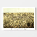Vintage Map of Belleville, Illinois 1867