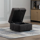 87.7" Sectional Sofa Cozy Teddy Fleece Fabric Sectional Sofa Couch with Two USB Ports a Movable Storage Ottoman and Two Lumbar Pillows for Living Room, Gray