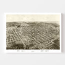 Vintage Map of Bloomington, Illinois 1867