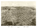Vintage Map of Bloomington, Illinois 1867