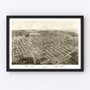 Vintage Map of Bloomington, Illinois 1867