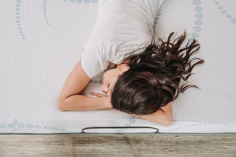 8" Memory Foam Mattress King in White/Light Blue