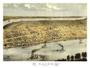Vintage Map of Cairo, Illinois 1867
