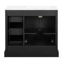 Bathroom Vanity With Sink, Soft-Close Doors, Adjustable U-Shelf, 3 Drawers by HouseOfZazla