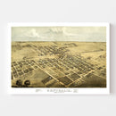 Vintage Map of Centralia, Illinois 1867