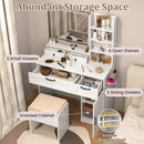 Vanity Set with Mirror and 3 Lighting Modes and Adjustable Brightness-White by LJGDeals