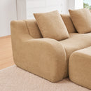Armless Sofa With Pillow Teddy Fabric - Camel