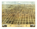 Vintage Map of Champaign, Illinois 1869