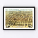 Vintage Map of Champaign, Illinois 1869