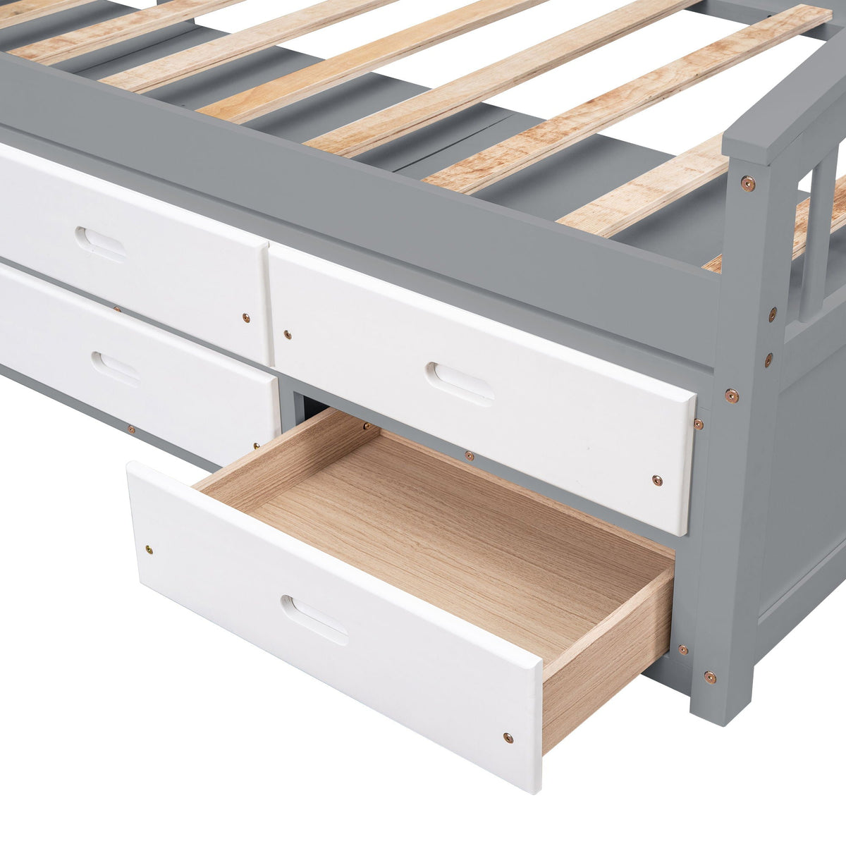 Platform Storage Bed Solid Wood Bed With 6 Drawers, photo 5 of 40