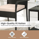 3 Piece Patio Furniture Set with Seat Cushions and Tempered Glass Tabletop by LJGDeals