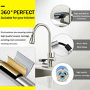 3-in-1 Kitchen Faucet with LED Temperature Display, Press-Type Glass Rinser, Pull-Down Sprayer, 3 Spray Modes, Brushed Nickel Finish, Stainless Steel Construction by HouseOfZazla