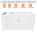 60" Bathroom Vanity Base Cabinet with Storage in White