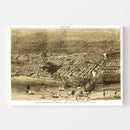 Vintage Map of Chicago, Illinois 1874