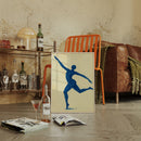 Leaping Figure in Indigo Grace