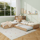 L-Shaped Bed Frame With Trundle, Built In Desk & LED Lighting by HouseOfZazla